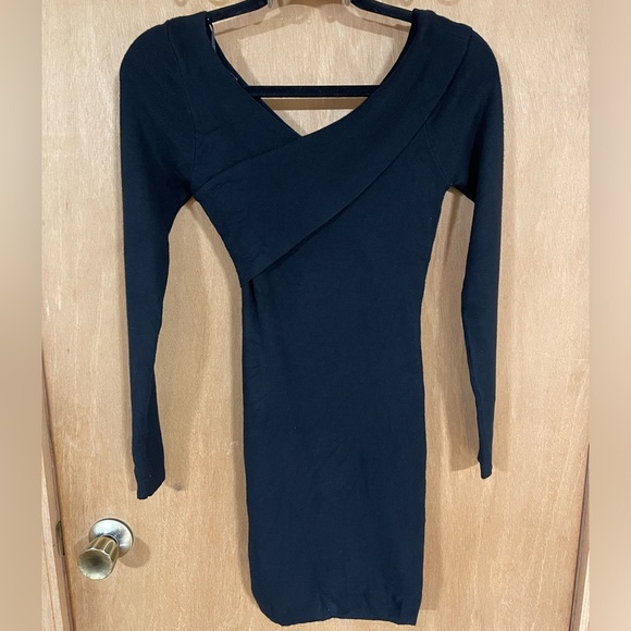 SEEK THE LABEL- black body con long sleeve mini dress - Picture 1 of 2